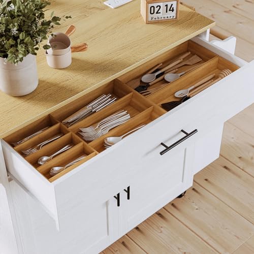 Black Rolling Kitchen Island with Storage and Drop Leaf O127450