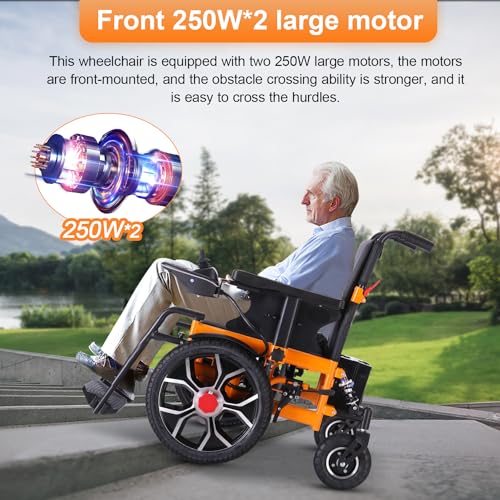 Foldable Electric Wheelchair with Dual Motor, Supports up to 330 lbs E10804