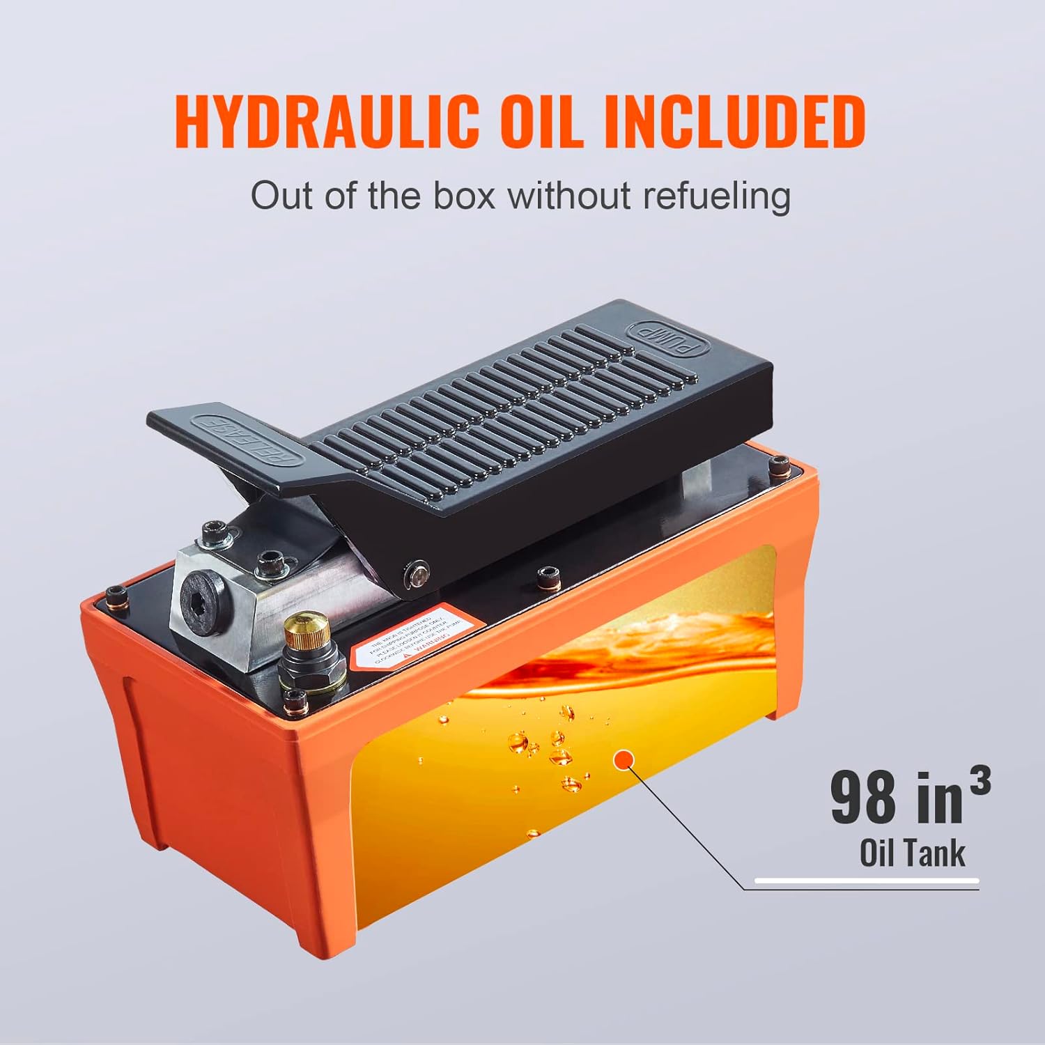 Air Hydraulic Pump, 10,000 PSI, 1/2 Gal Reservoir, Foot Actuated Z58905