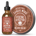 Sandalwood Beard Balm and Beard Oil Bundle with Argan and Jojoba Oils K21629