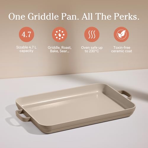 Nonstick Ceramic Griddle Pan with Ergonomic Handles X297277