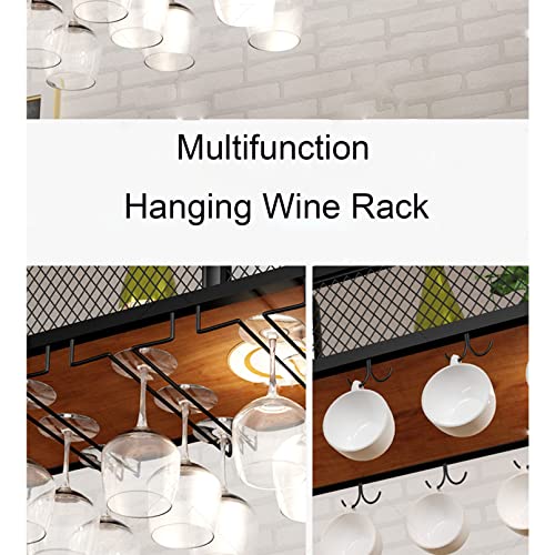 Hanging Wine Rack, 1-layer Wrought Iron Shelving P8520