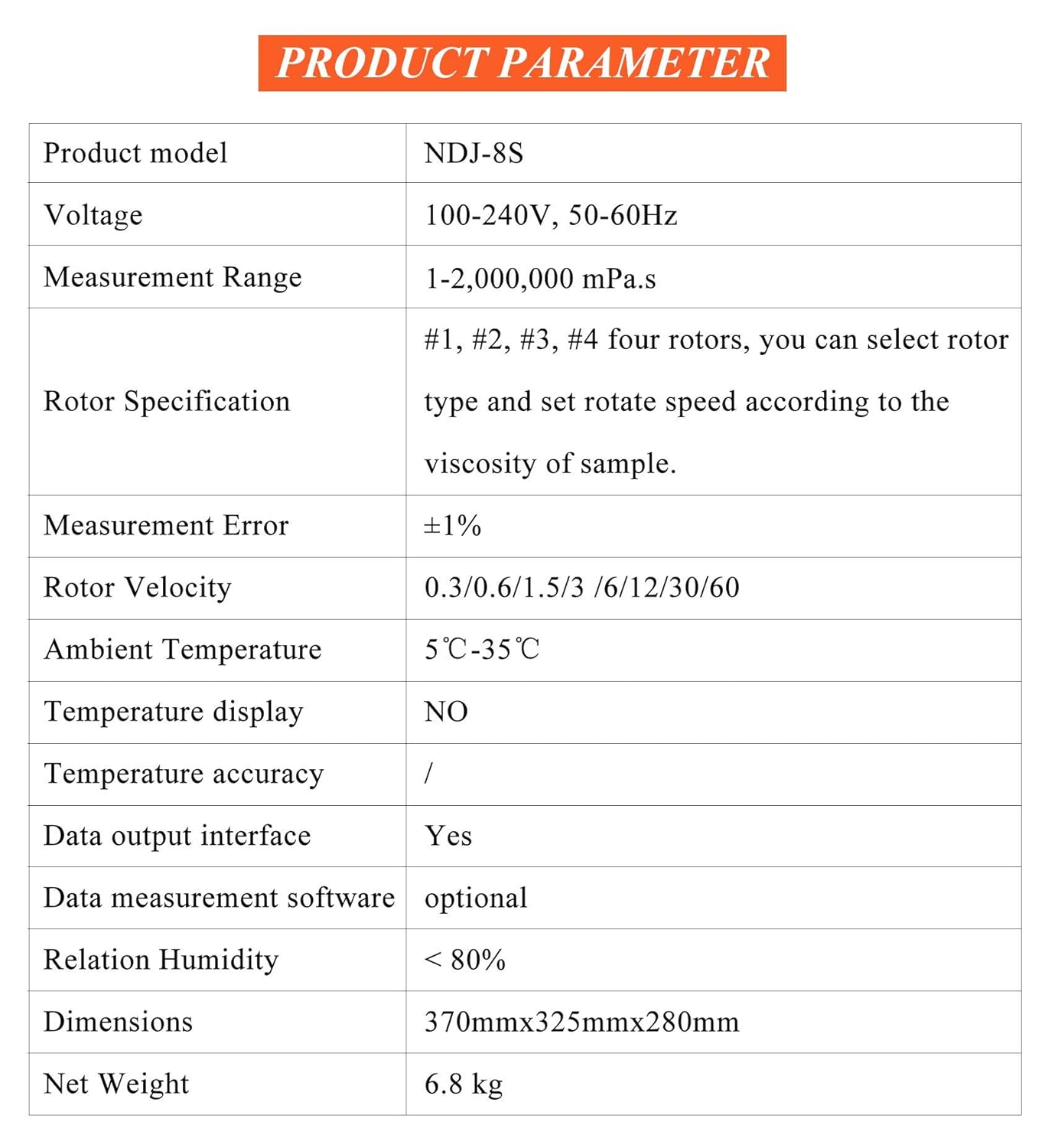 Digital Rotary Viscometer with Temp. Probe 10-6,000,000 mPa.s ±3% 110V A159463