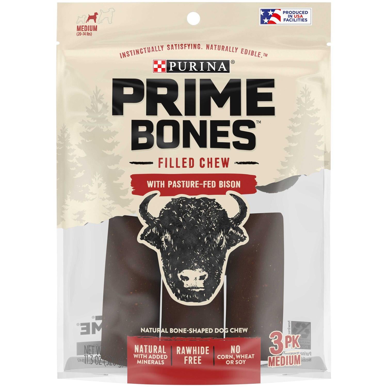 Natural Dog Treats Filled Chew With Pasture-Fed Bison Y17894
