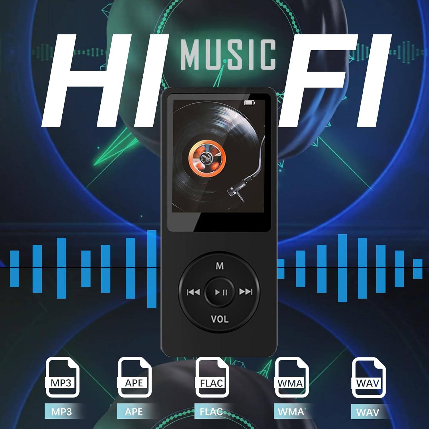 32GB Bluetooth MP3 Player with Speaker, FM Radio, Voice Recorder, Alarm Clock, Supports up to 128GB, Including Earphones G16597