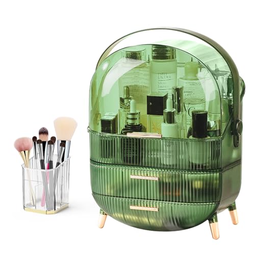 White Makeup Organizer with Lid and Drawers H537
