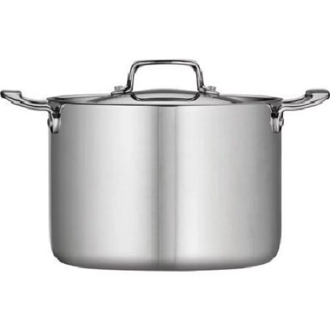8-Qt Stainless Steel Tri-Ply Clad Stock Pot with Lid T825525