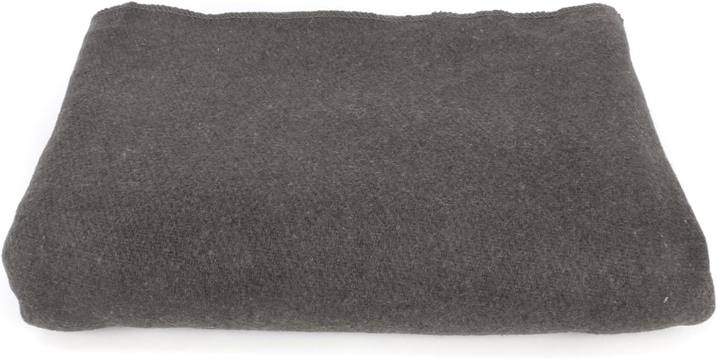 Grey Warm Wool Fire Retardant Blanket, 62" x 80" R12742