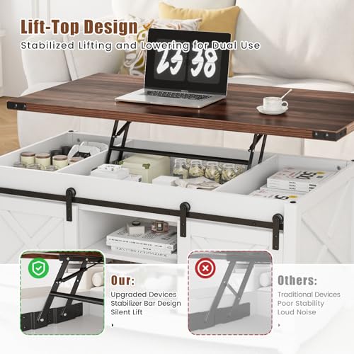 White Lift Top Coffee Table with Storage G74311