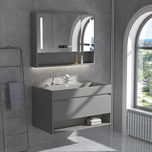 Black Bathroom Faucet Glass Waterfall Single Handle Sink Faucet Matte Black M947343