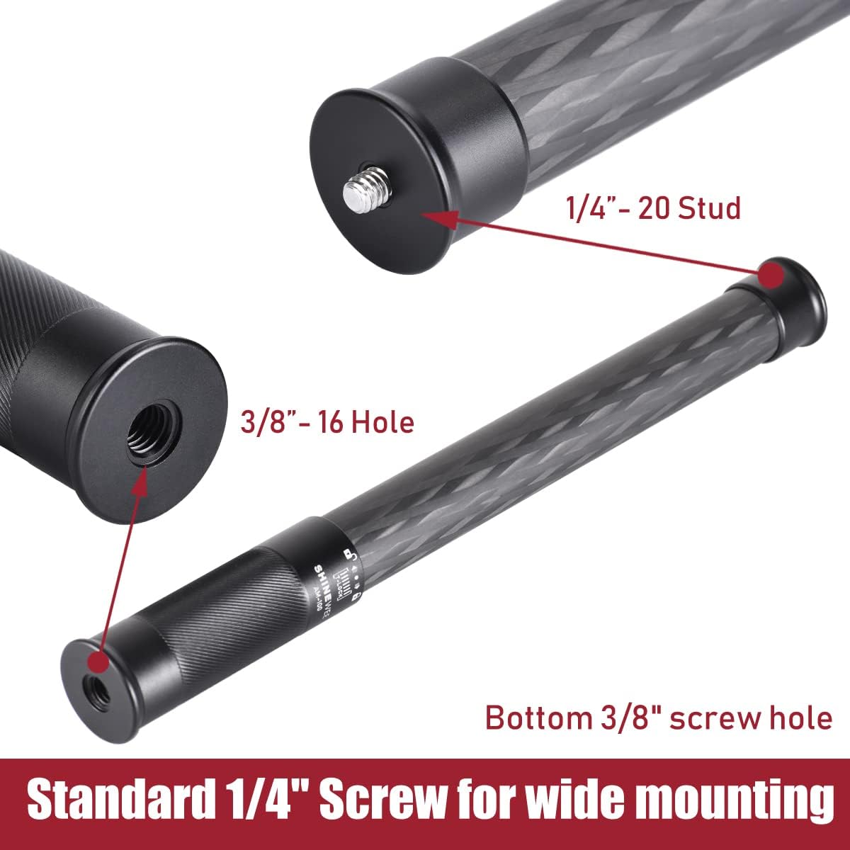 4 Section Carbon Fiber Extension Pole with 1/4 Screw Mount J347391