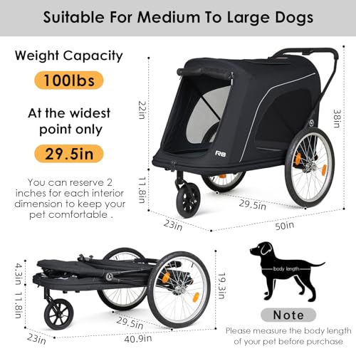 Extra Large Foldable Pet Stroller, Black P625