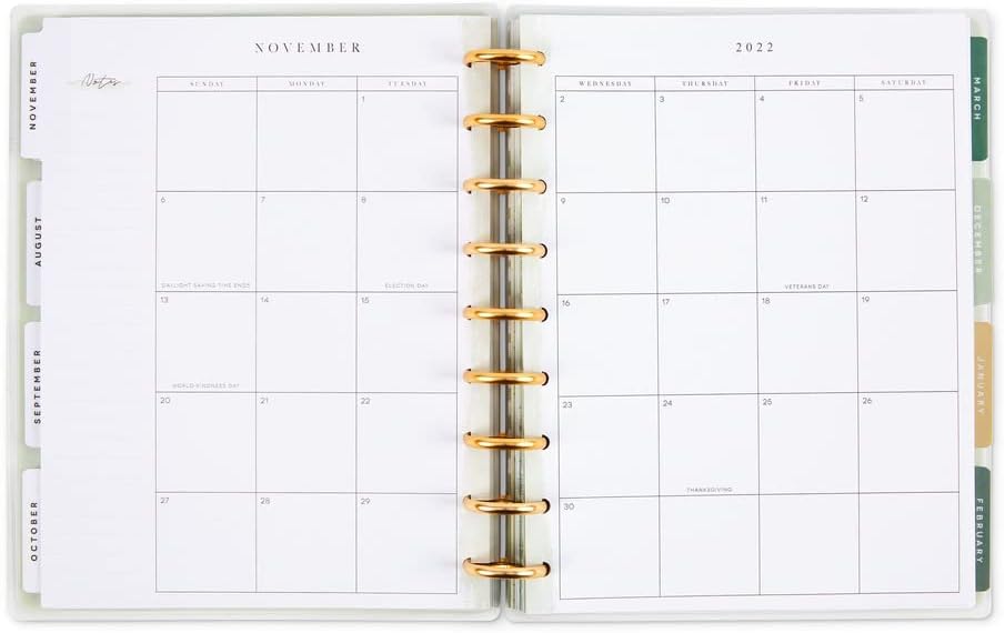 18 Month Daily Weekly Monthly Disc-Bound Planner 7” x 9 ¼” H959