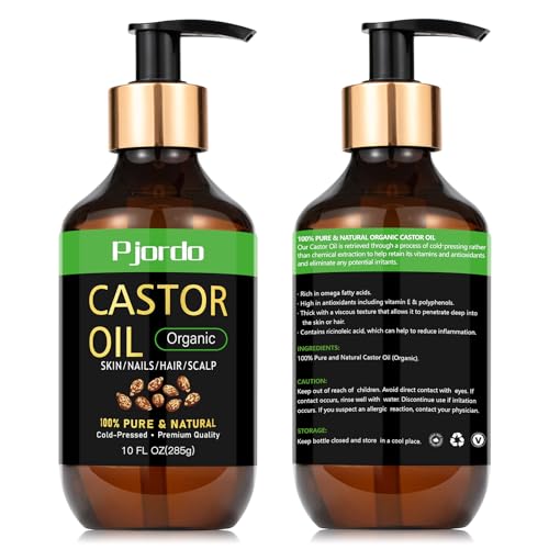 20 fl. oz Organic Cold Pressed Unrefined Pure Castor Oil J202
