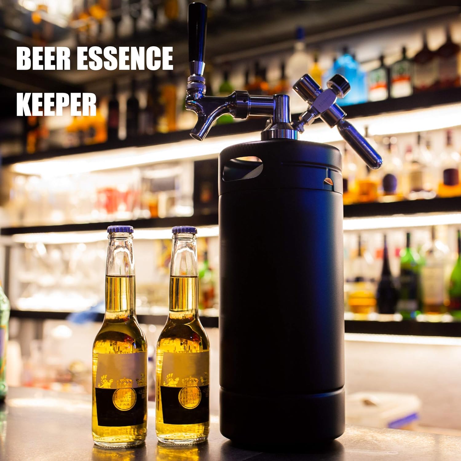 128oz Pressurized Stainless Steel Mini Keg with Cooler Jacket F1248
