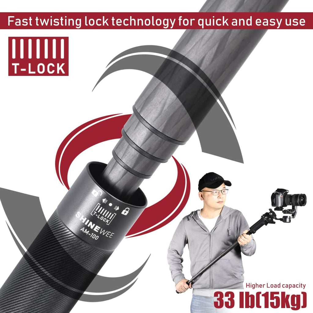 4 Section Carbon Fiber Extension Pole with 1/4 Screw Mount J347391
