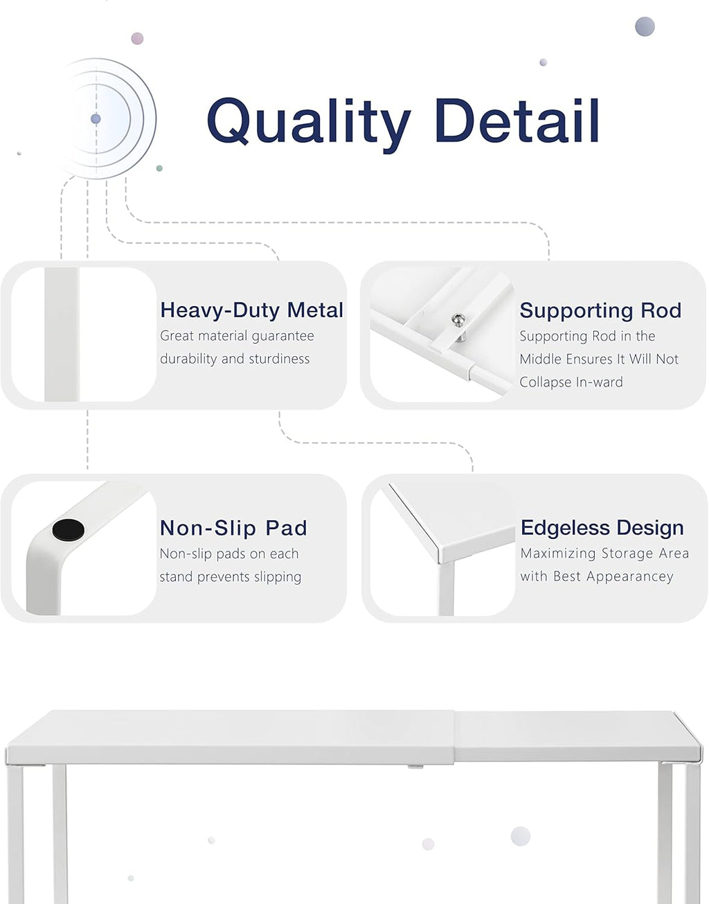 White Expandable Metal Cabinet Shelf Organizer B55033