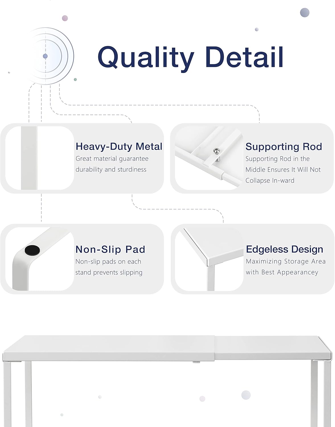 White Expandable Metal Cabinet Shelf Organizer B55033