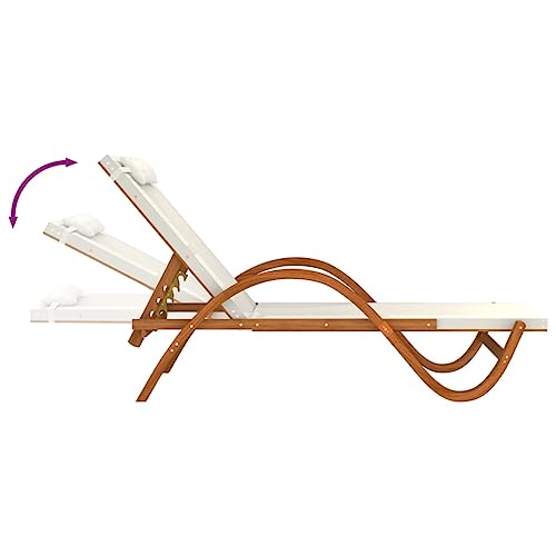 White Textilene and Solid Wood Poplar Sun Lounger K159