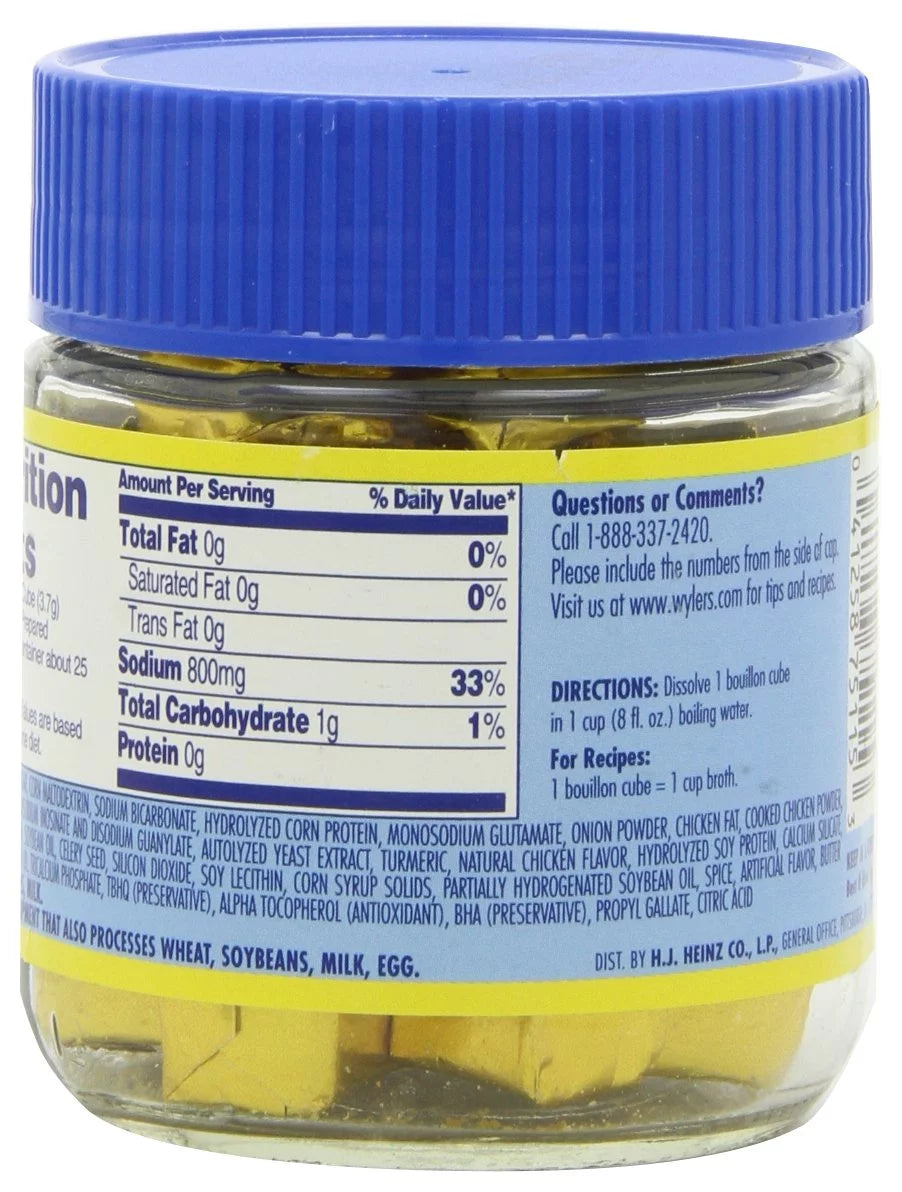 3.25 OZ Chicken Instant Bouillon Cubes Jar (Pack of 6) Y176318