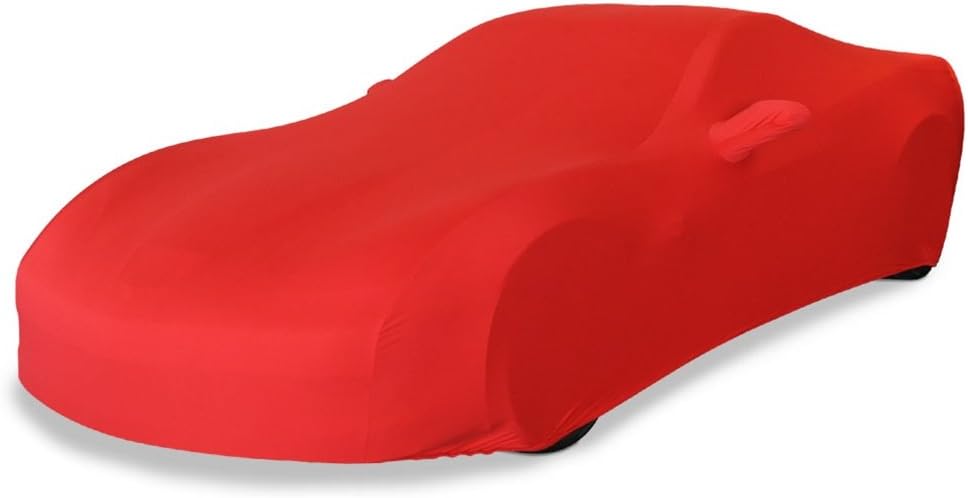 Dark Red Satin Stretch Indoor Car Cover D568
