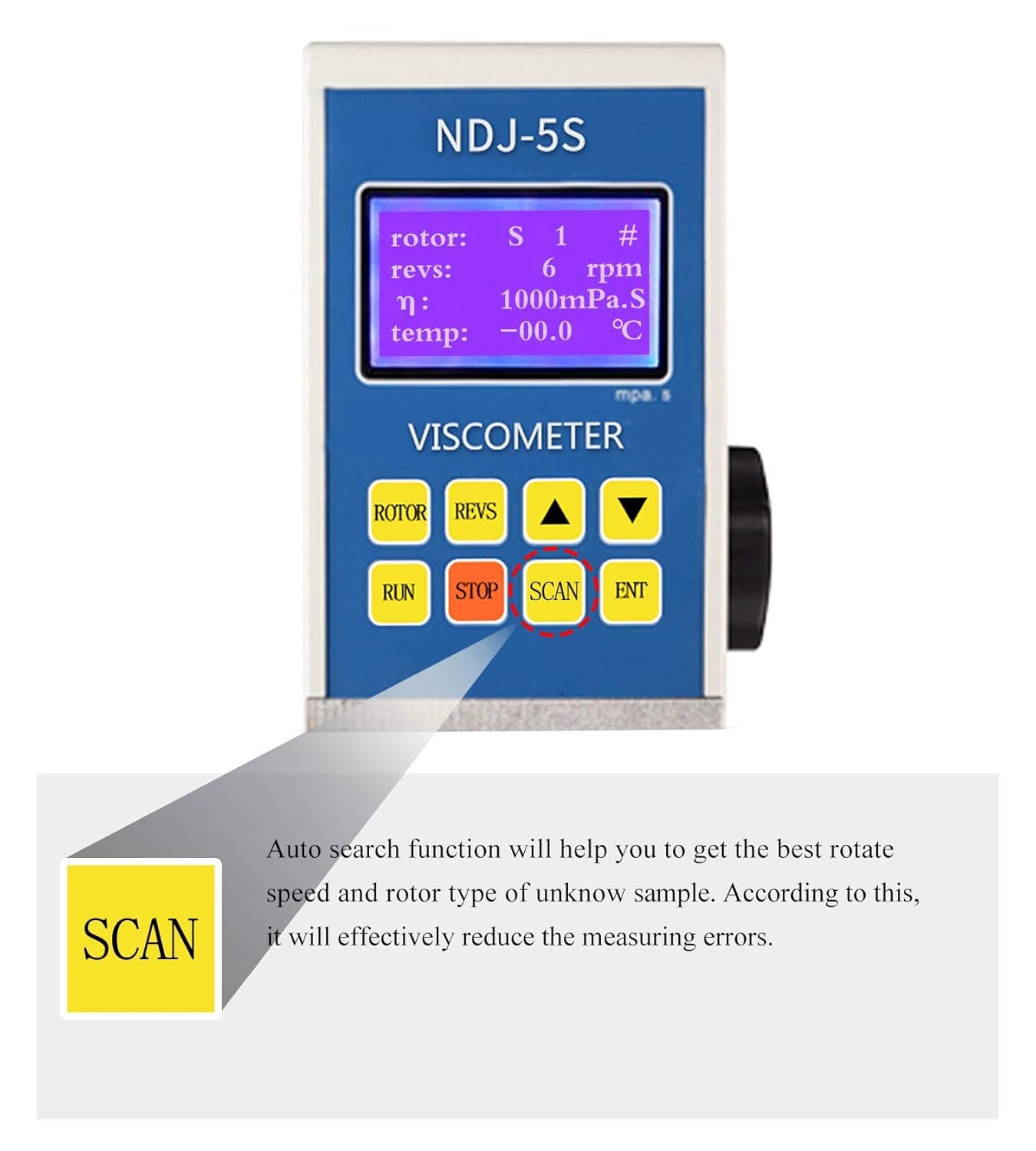 Digital Rotary Viscometer with Temp. Probe 10-6,000,000 mPa.s ±3% 110V A159463