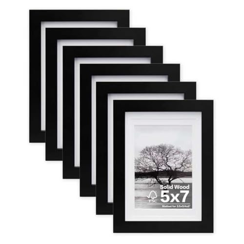 White 8x10 Picture Frames Set of 6 Solid Wood Plexiglass R4837