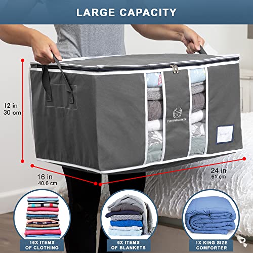 3 Pack Grey Stackable Clothes Storage Bag with Zippers M75947