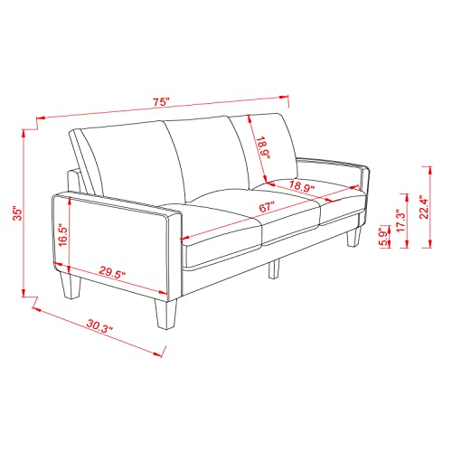 Beige 2-Seater Linen Fabric Recliner Sofa with Storage V37540