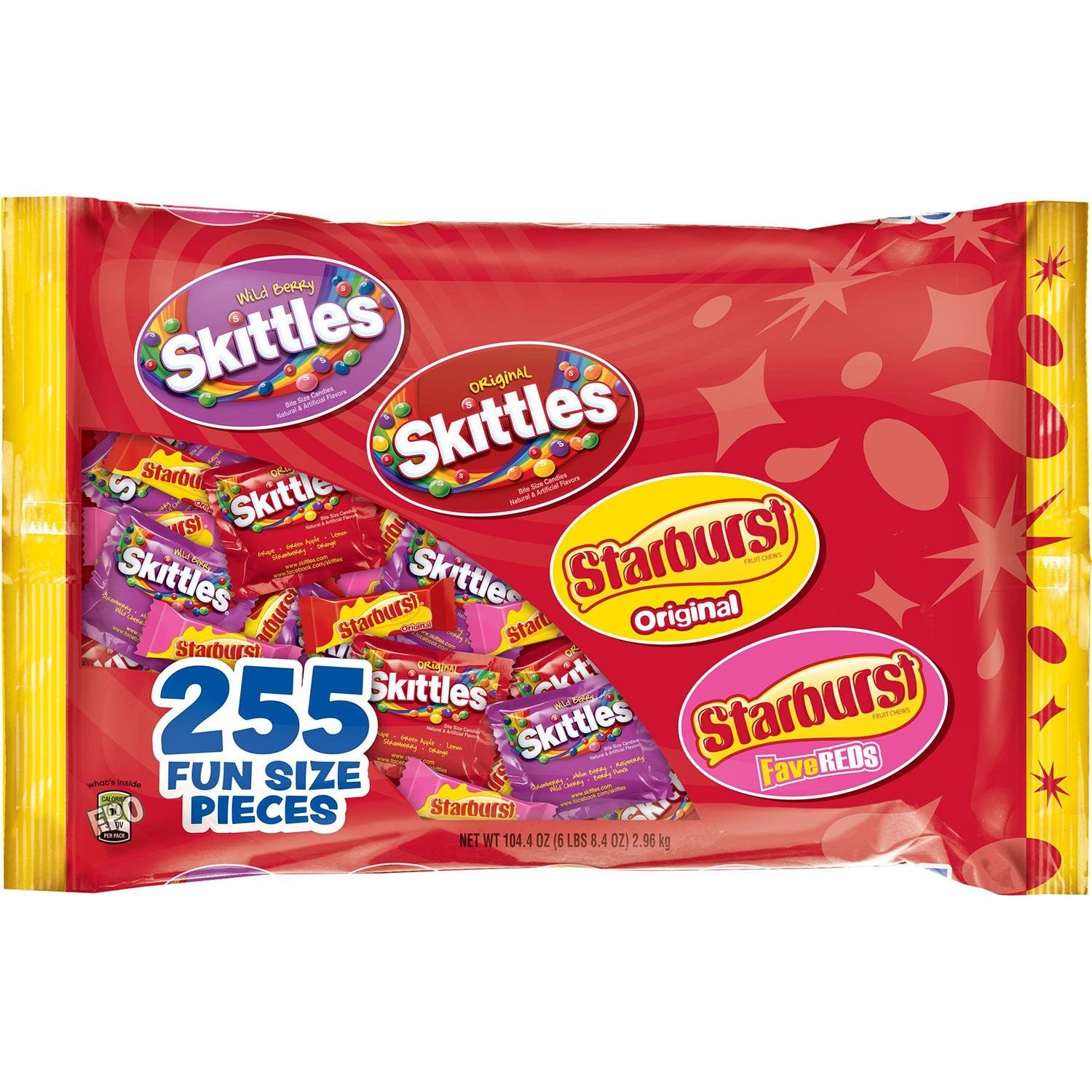 Starburst and Skittles Variety Mix (104.4 Ounce, 255 Count) (4 Pack) D52770