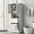 70" Tall Tilt Out Laundry Hamper Cabinet with 2 Doors and Adjustable Shelf A80818