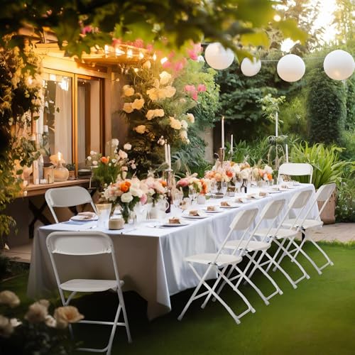10 PCS White Plastic Folding Chairs V59731