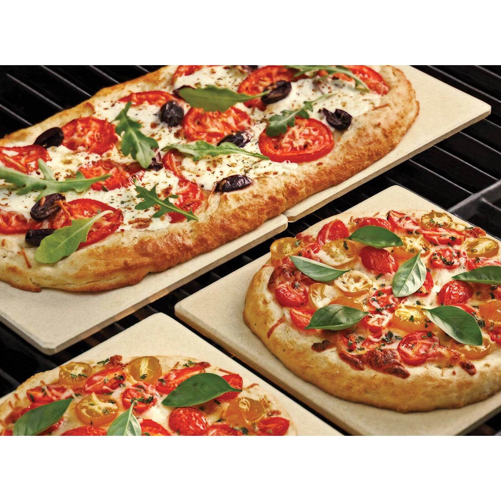 Set of 4 Pizza Grill Stone Tiles R436689