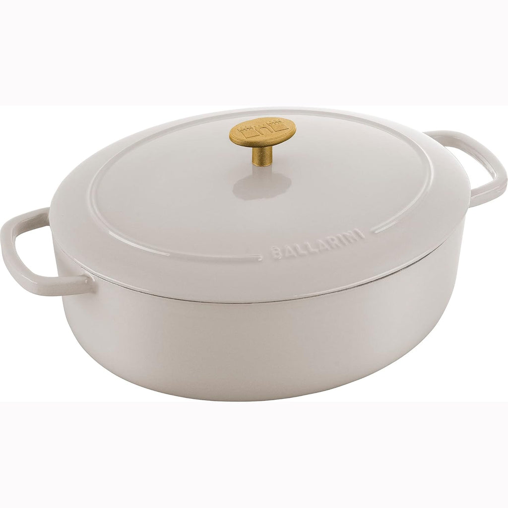 Cast Iron 5-qt Oval Dutch Oven Crema White H38836