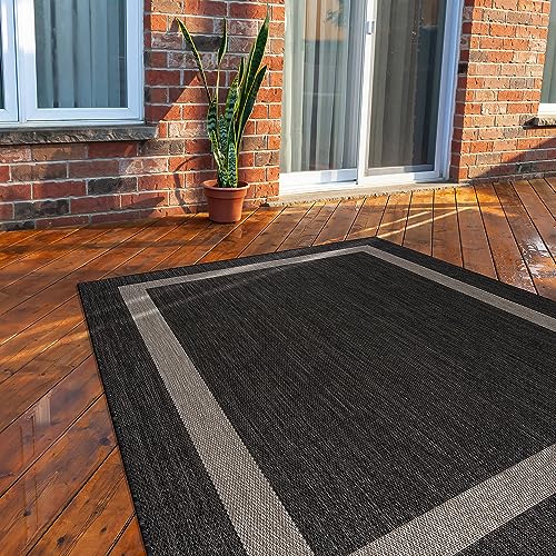 9x12 Beige/White Washable Outdoor Rug N72013