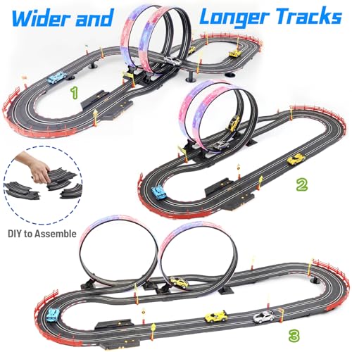 23ft Battery Powered Electric Slot Car Race Track Set with 4 Slot Cars X581