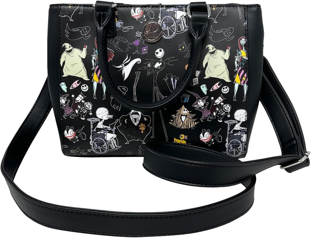 Disney The Nightmare Before Christmas Allover Print Crossbody Satchel Handbag B334