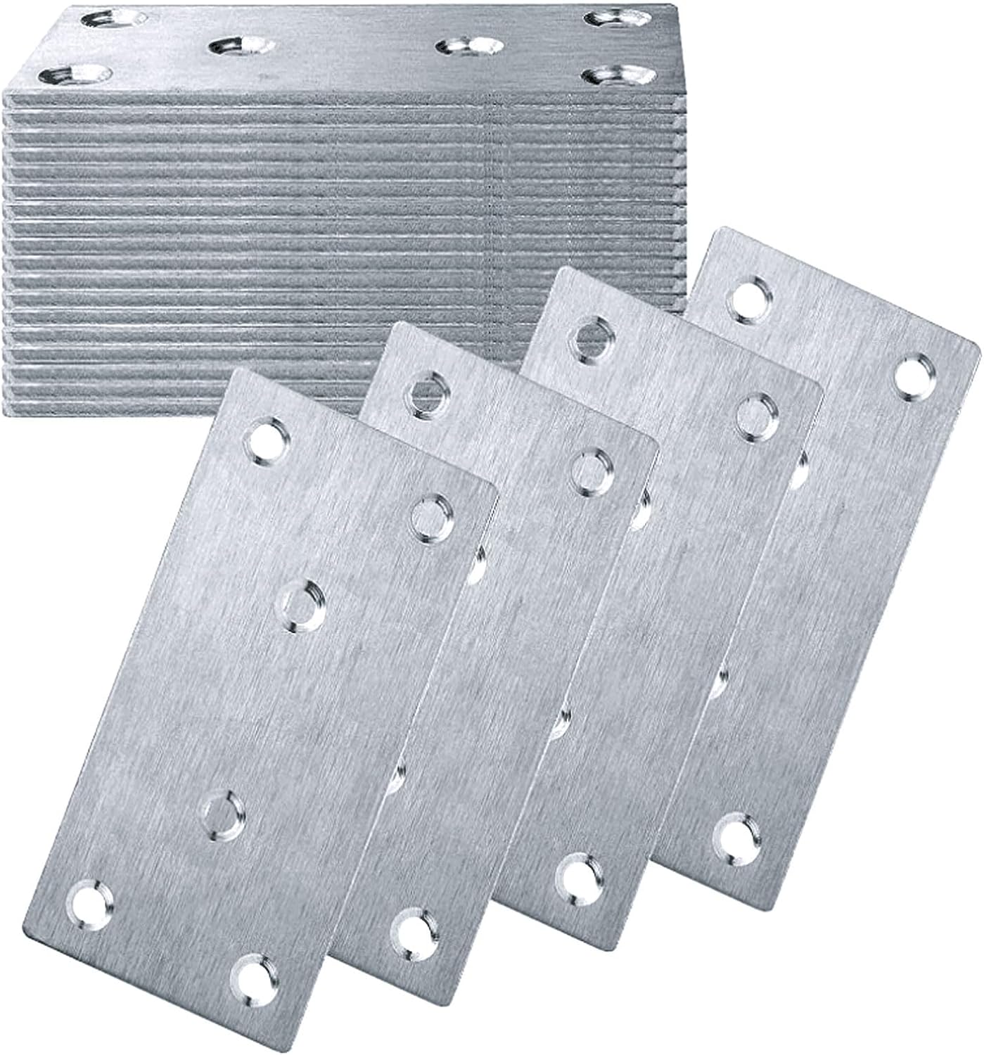 22 Pcs Stainless Steel Flat Mending Plate, 2x4 Inch Metal Brackets Q7961