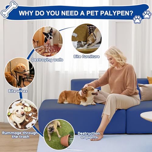 Blue Puppy Playpen with Top Cover G5289