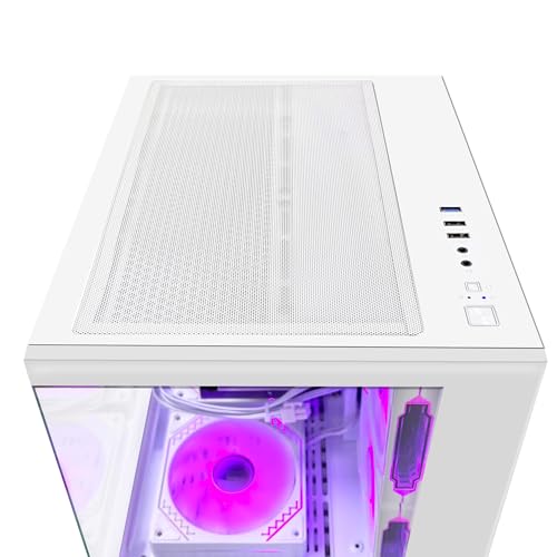White AMD Ryzen 7 5700X RTX 4070 Super 12G 32GB DDR4 RAM 1TB M.2 PCIE SSD 1TB SATA SSD Windows 11 Pro 64-bit Desktop Computer B2871