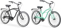 7-Speed 26 Inch Beach Cruiser Bikes with Rear Racks U507385