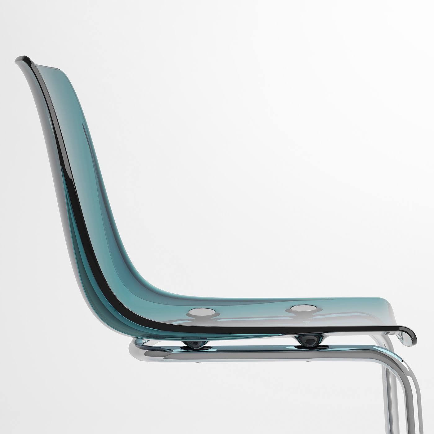 Blue/Chrome Plated Chair L199519