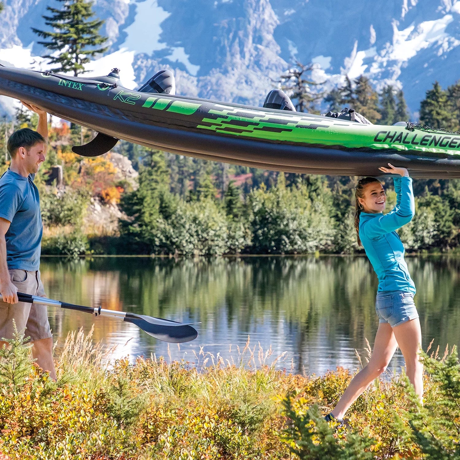 Inflatable Kayak with Oars and Hand Pump Z3616