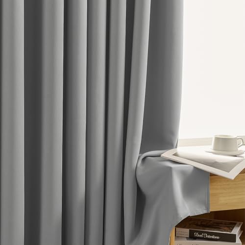 Light Beige Blackout Curtains 95 inch Length 2 Panels Set Y2712