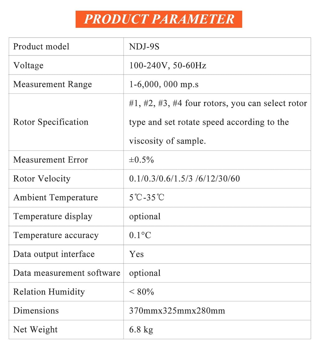 Digital Rotary Viscometer with Temp. Probe 10-6,000,000 mPa.s ±3% 110V A159463