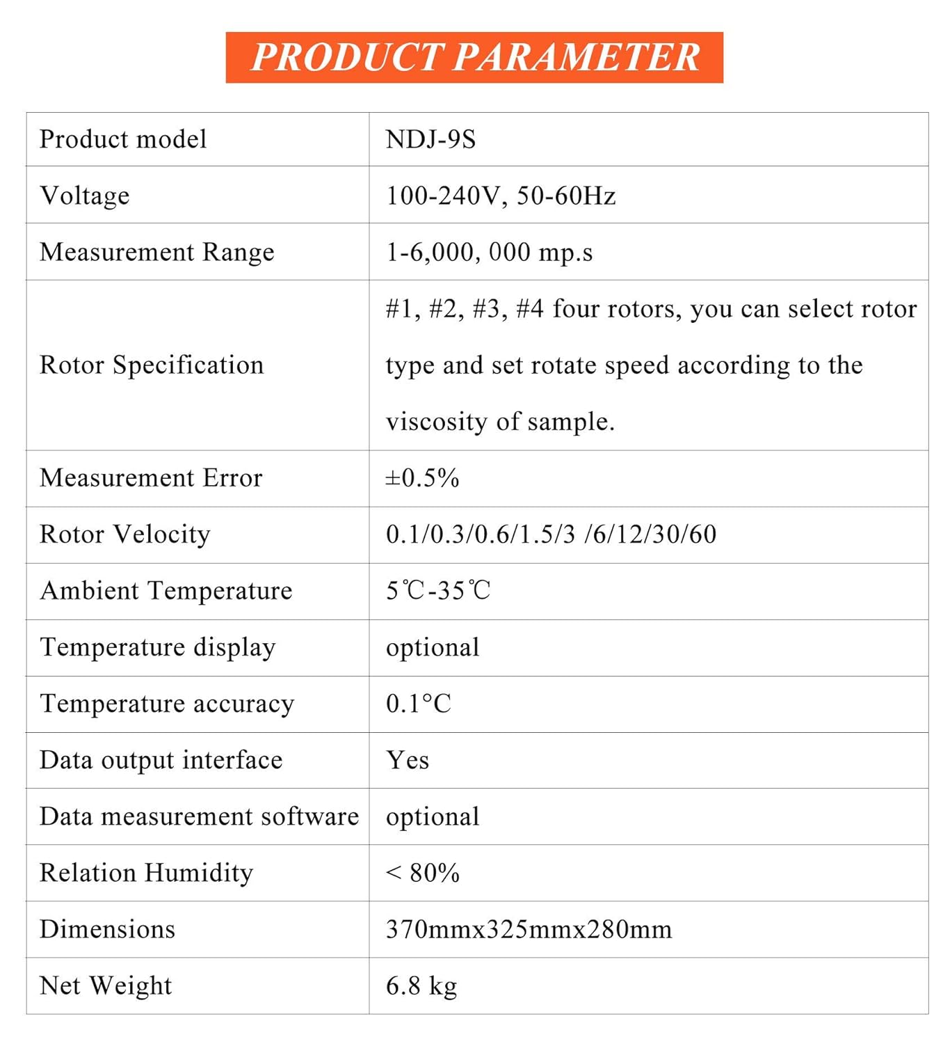 Digital Rotary Viscometer with Temp. Probe 10-6,000,000 mPa.s ±3% 110V A159463
