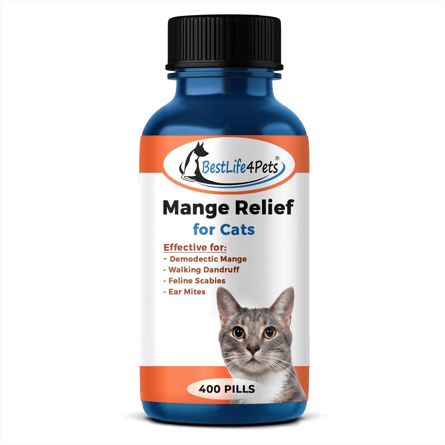 Demodectic Mange and Scabies Relief for Cats Ear Mites & Itch Relief Supplements for Cat Itching Relief N78029