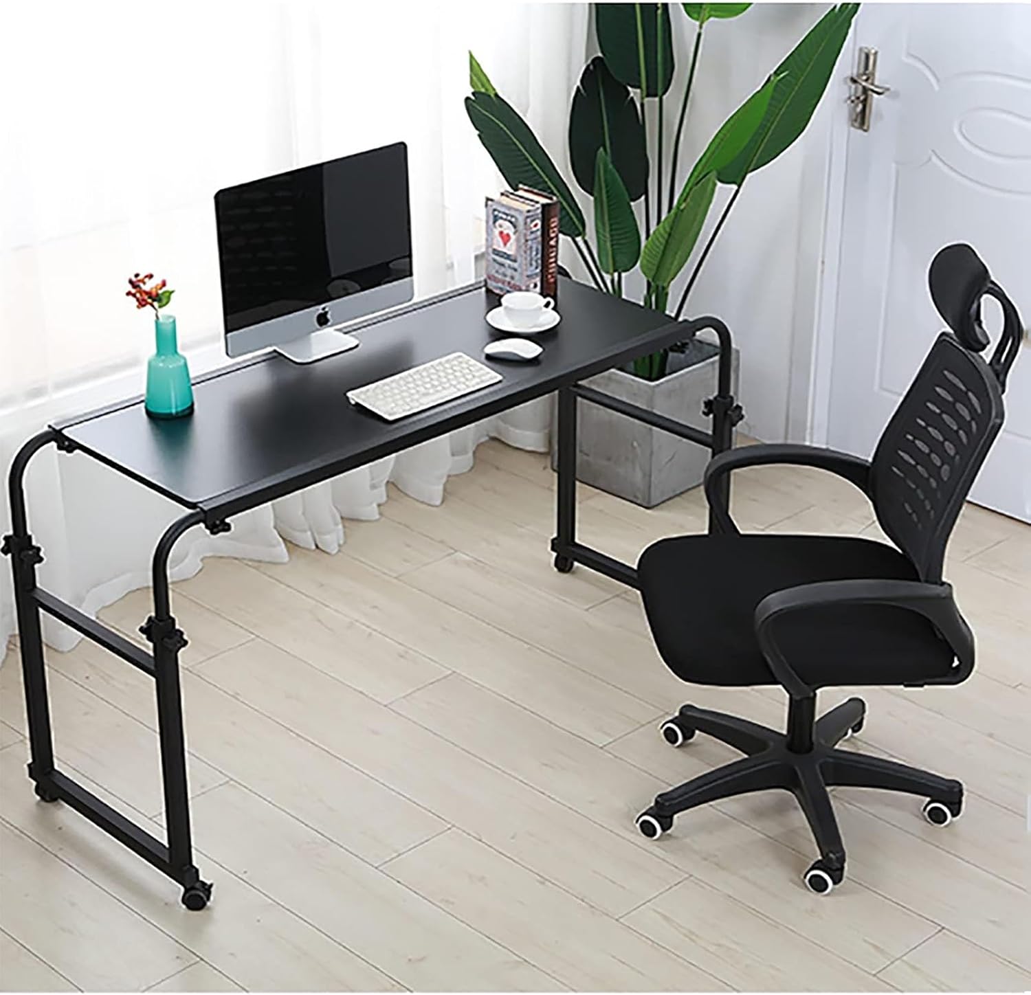 Over-Bed Tables with Wheels Height and Length Adjustable Rolling Mobile Laptop Cart Desk O543527