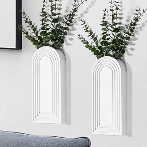 White Wood Wall Vase W642698