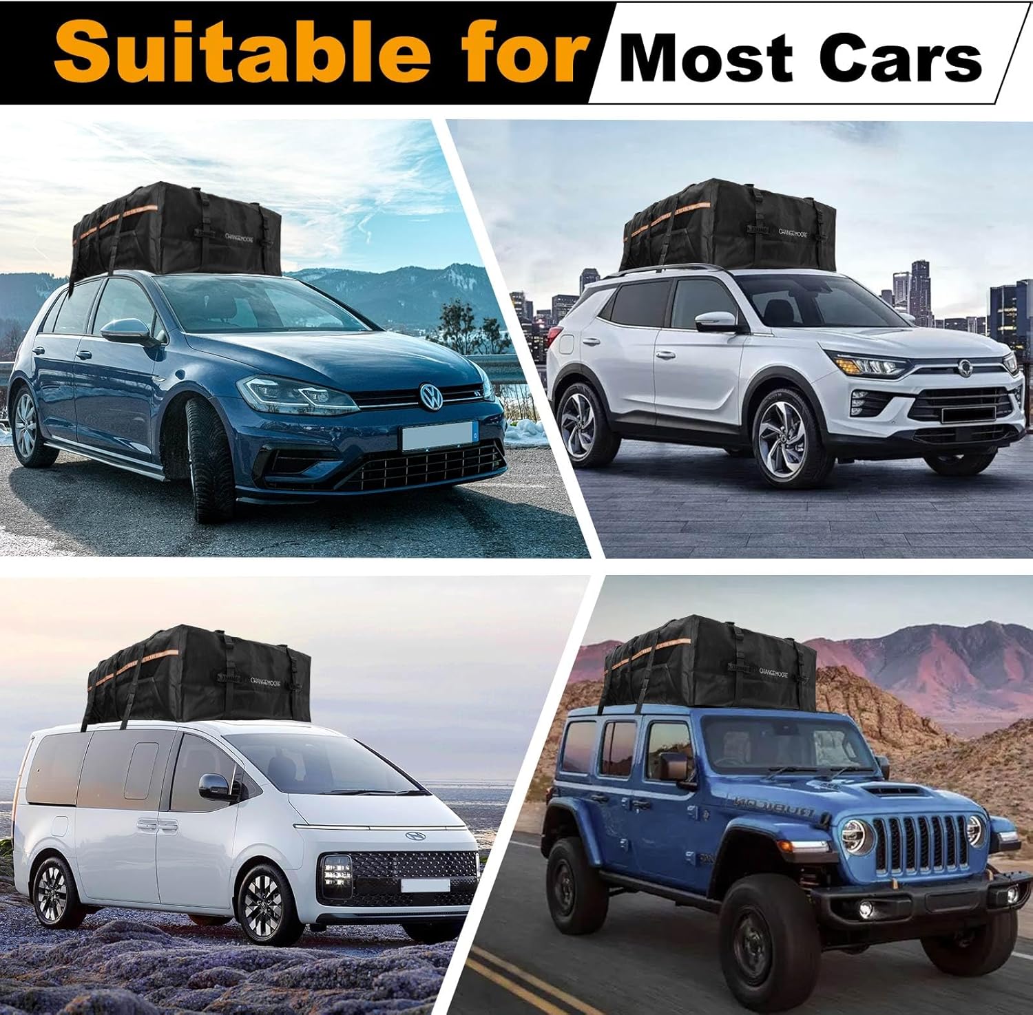 21 Cubic Feet 1000D Waterproof Car Rooftop Cargo Carrier Bag P32214